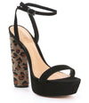 Schutz Adneia Open Toe Ankle Strap Block Heeled Platform Dress Sandals, Black