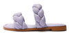 Schutz Soo Flat Purple Leather Braided Straps Slip On Open Toe Flat Heel Sandals