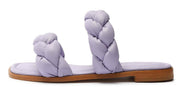 Schutz Soo Flat Purple Leather Braided Straps Slip On Open Toe Flat Heel Sandals
