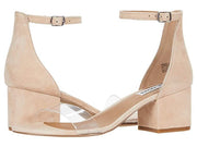 Steve Madden Irenee Round Open-Toe Ankle-Strap Casual Block Heel Sandals Clear