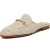 Sam Edelman Laurna Natural Slip On Almond Toe Golden Accent Fashion Loafers
