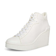 Steve Madden Brix White Rounded Closed Toe Lace Up Embellished Detail Sneakers