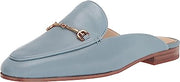 Sam Edelman Linnie Aspen Sky Chain Embellished Slip On Almond Toe Flat Mules