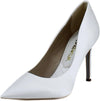 Sam Edelman Hazel Bright White Satin Stiletto Heeled Pointed Toe Fashion Pumps