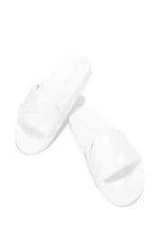 Cape Robbin Scion White Pool Slide Braided Flat Mules Slip On Slides Sandals