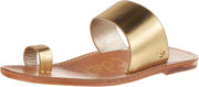 Sam Edelman Maxy Dark Gold Slip On Toe Ring Open Toe Leather Flat Slides Sandals