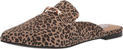 Steve Madden Faraway Leopard Slip On Pointed Toe Chain Detailed Mule