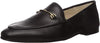 Sam Edelman Loraine Black Modena Leather Chain Detailed Fashion Vamp Loafers