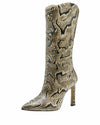 Vince Camuto  Senimda Multi Snake Print Leather Pointed Toe Snake Mid Calf Boots
