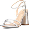 Sam Edelman Kia Soft Silver Smooth Leather Open Toe Ankle Strap Wide Sandals