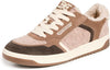 Sam Edelman Harper Taupe Multi Shearling Lace Up Flat Fashion Low Top Sneakers