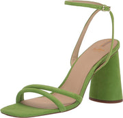 Sam Edelman Kia Apple Green Squared Open Toe Ankle Strap Block Heeled Sandals