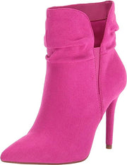Jessica Simpson Lejos Brightest Pink Faux Suede Strechy Insert Slouch Ankle Boot