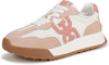 Sam Edelman Langley White/Warm Blush/Washed Coral Chunky Low Top Flat Sneakers
