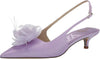 Sam Edelman Faye Orchid Blossom Slingback Pointed Toe Flower Kitten Heeled Pumps