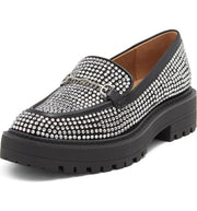 Sam Edelman Laurs Glitz Black Fashion Slip On Rounded Toe Platform Loafer Shoes