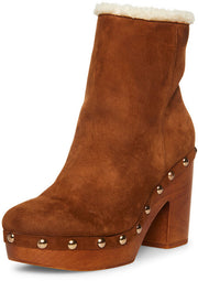 Steve Madden Kent Sand Suede Zipper Closure Rounded Toe Embellished Detail Boots