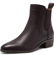 Lucky Brand Brown Pointed Toe Chocolate Chelsea Pull On Leather Casual Booties