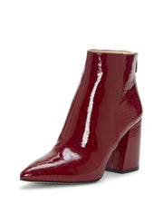 Vince Camuto Benedie Wine Burgundy Patent Leather Pointed Toe Ankle Booties