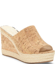 Jessica Simpson Women's Monrah Rope Slide Cork Espadrille Slip On Wedges NATURAL