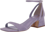 Sam Edelman Wilson Purple Iris Ankle Strap Squared Open Toe Block Heeled Sandals