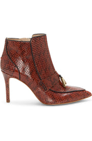 Louise et Cie SHIRO Pointed Toe Ankle Boots Tassel Burnt Tawny Snake Booties