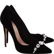 Schutz Muryanne Black Kid Suede HIgh Heel Pointed Toe Jeweled Stiletto Pumps (11)