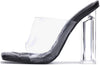 Cape Robbin Pensy Black Fashion Slip On Casual Open Toe Clear Strap Heeled Sandals