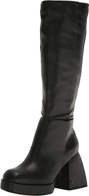 Circus By Sam Edelman Kylie Black Square Toe Knee High Block Geometric Heel Boots