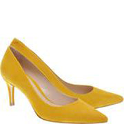 Schutz Lola Sunshine Yellow Nubuck Suede Classic Dress Pump