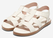 Cole Haan Cloudfeel Fisherman Egret Jericho Leather Open Toe Flats Sandals