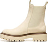 Sam Edelman Laguna White Leather Chelsea Moto Rounded Toe Pull On Ankle Boots