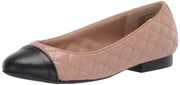 Steve Madden Caption Ballet Flat Nude Black Leather Cap Toe Classic Flats