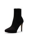 Jessica Simpson Valyn High Stiletto Heel Pointed Toe Platform Sock Booties Black