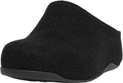 FitFlop Shuv All Black Slip On Rounded Toe Slip Resistant Comfortable Slippers
