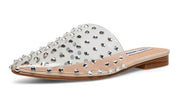 Steve Madden Tanna Clear Slip On Pointed Toe Rhinestone Embellished Mule Slide