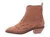 Kelsi Dagger Cliff Mocha Brown Suede Pointed Toe Block Heel Western Ankle Bootie