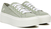 Dr. Scholl's For Now Pistachio Canvas Low Top Lace Up Rounded Toe Sneakers