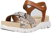 Cole Haan Zerogrand Sandal II Soho Snake/Honey Ankle Strap Open Toe Flat Sandals