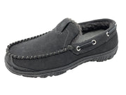 Clarks Venetian Grey Suede Fur Lined Slip On Casual Loafer Moccasin Slipper Wide