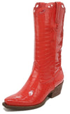 Circus by Sam Edelman Jill Poppy Haze Croc Embossed Mid-Calf Western Boots