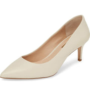 Louise et Cie Jordyna Porcelain Nude Pointed Toe Kitten Low Heel Dress Pumps