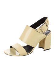 DRIES VAN NOTEN Yellow Leather sandals Yellow Block Heel Open Toie Dress Pumps