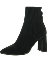 Steve Madden Scavenge Black Fitted Pointed Toe Block Heeled Ankle Booties