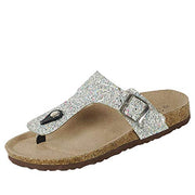 Forever Women's Birken-17 Sparkle Glitter Slip On Fashion Casual Sandals