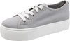 Steve Madden Elore Light Grey Lace Up Chunky Heel Low Top Breathable Sneakers