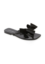 Jeffrey Campbell Sugary Sweet Thong Jelly Flip Flop BLACK SHINY