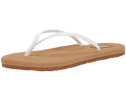 Flojos Fiesta 2.0 White/Tan Vintage Slip On Slide Thong Flat Flip Flops Sandals