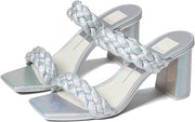 Dolce Vita Paily Pride Silver Iridescent Stella Braided Straps Heeled Sandals