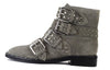 Lust For Life Miracle Ankle Boot Taupe Suede Moto Chelsea Buckle Ankle Bootie